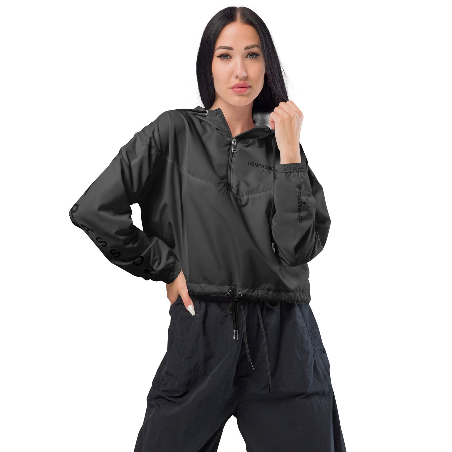 Compassion Women’s cropped windbreaker - For Health For Ethics - XS
