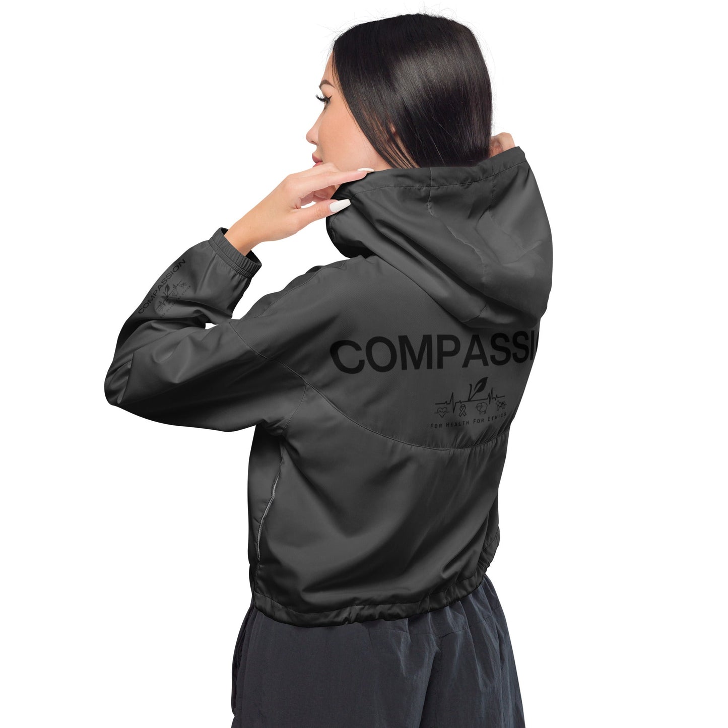 Compassion Women’s cropped windbreaker - For Health For Ethics - XS