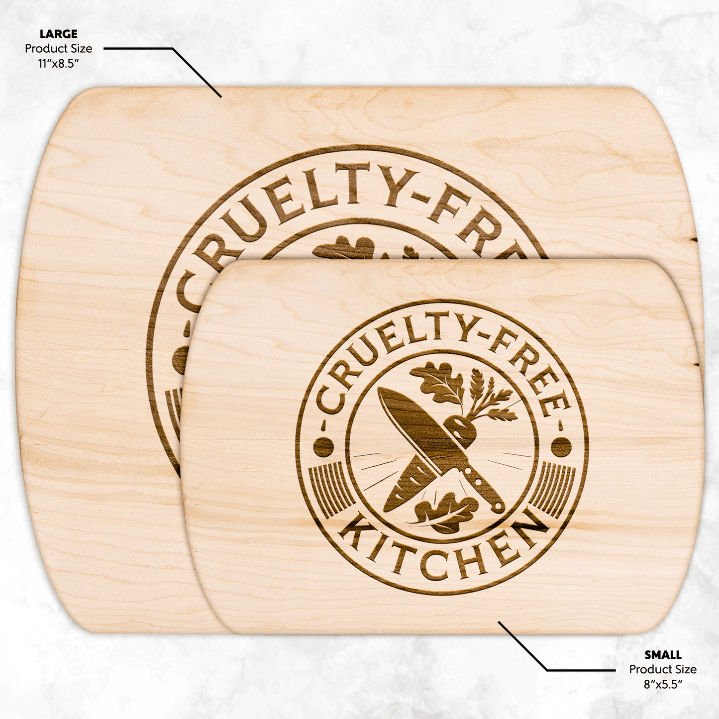Cruelty Free Kitchen Cutting Board - For Health For Ethics - Small