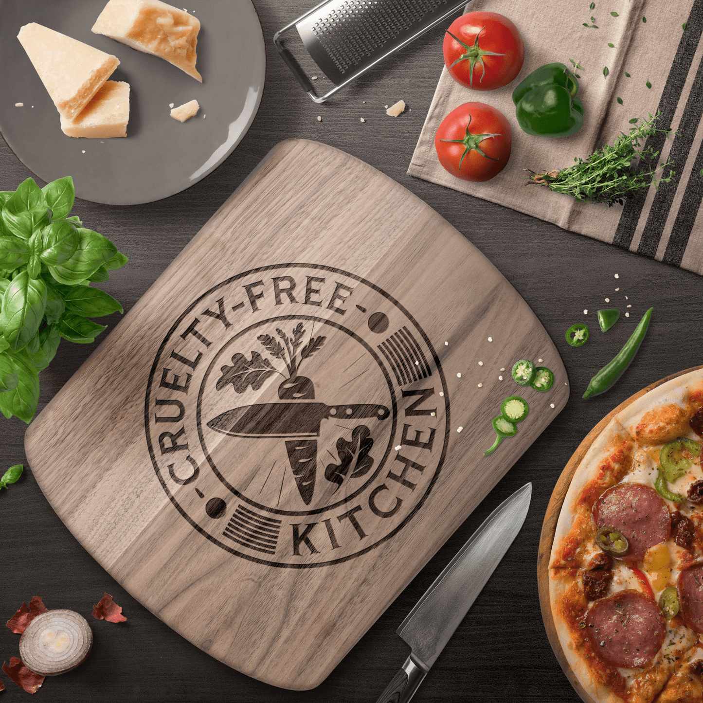 Cruelty Free Kitchen Cutting Board - For Health For Ethics - Small