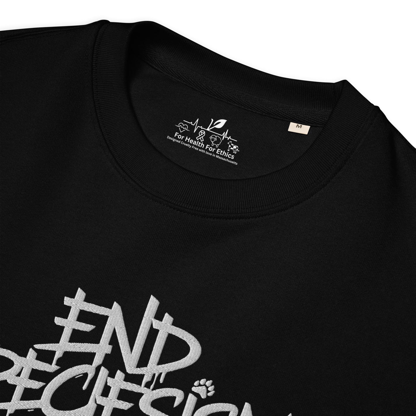 End Speciesism Sweatshirt - For Health For Ethics - White