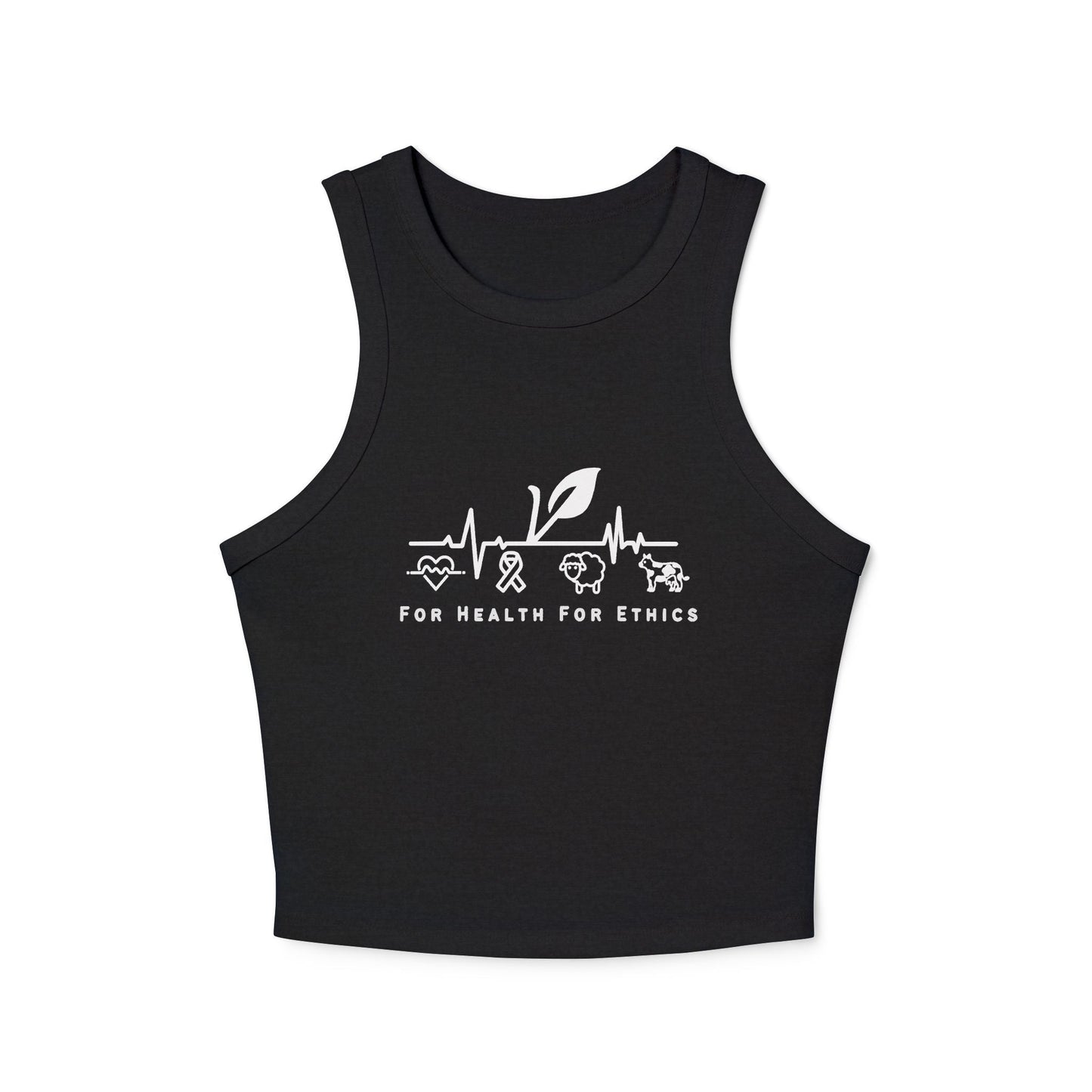 For Health For Ethics Micro Rib Crop Top - For Health For Ethics - Solid Black Blend