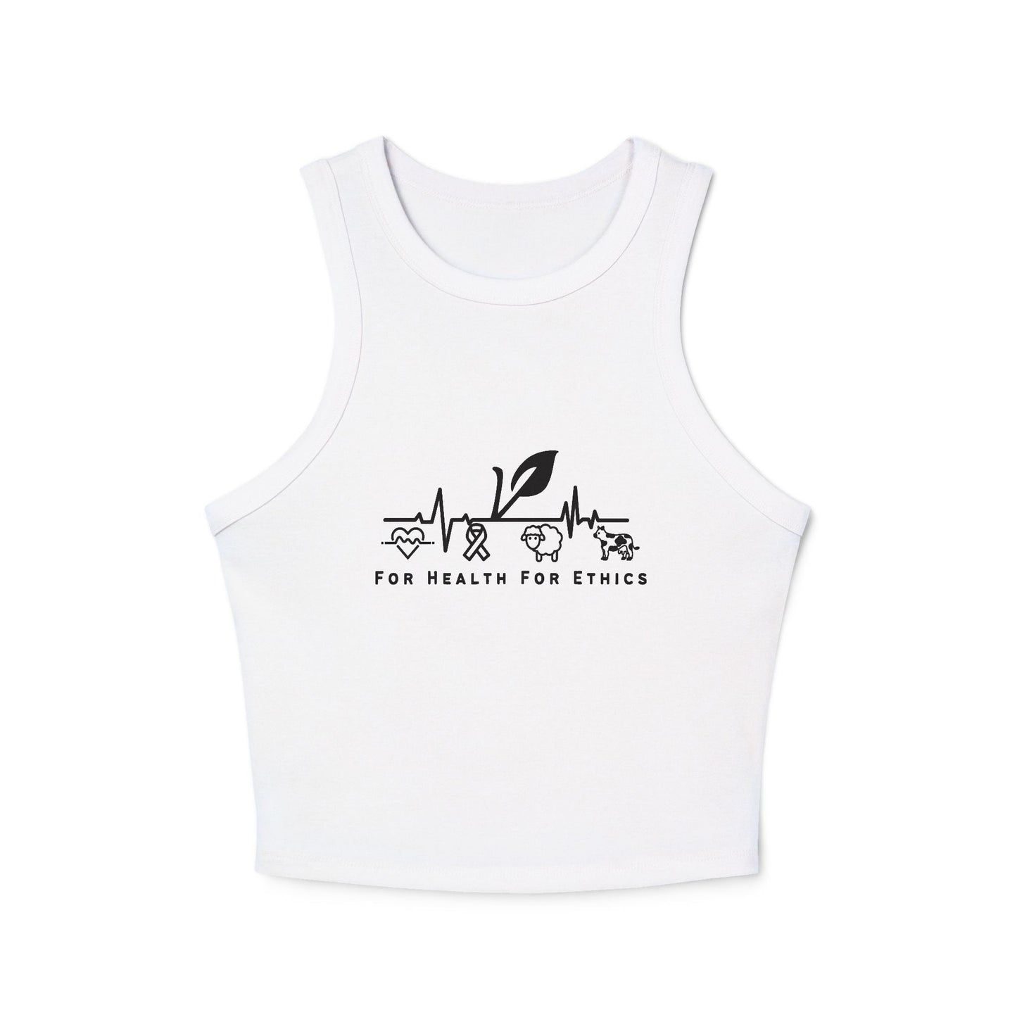 For Health For Ethics Micro Rib Crop Top - For Health For Ethics - Solid White Blend