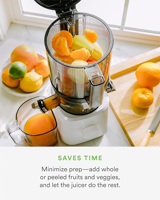 Nama J2 Cold Press Juicer – Self Feeding for Hands - Free Operation with Wide Mouth Hopper for Whole Recipe Loading, Zero Waste Masticating Juicer For More Juice, Less Pulp – Easy Cleanup & Assembly - For Health For Ethics -
