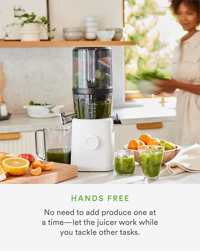 Nama J2 Cold Press Juicer – Self Feeding for Hands - Free Operation with Wide Mouth Hopper for Whole Recipe Loading, Zero Waste Masticating Juicer For More Juice, Less Pulp – Easy Cleanup & Assembly - For Health For Ethics -