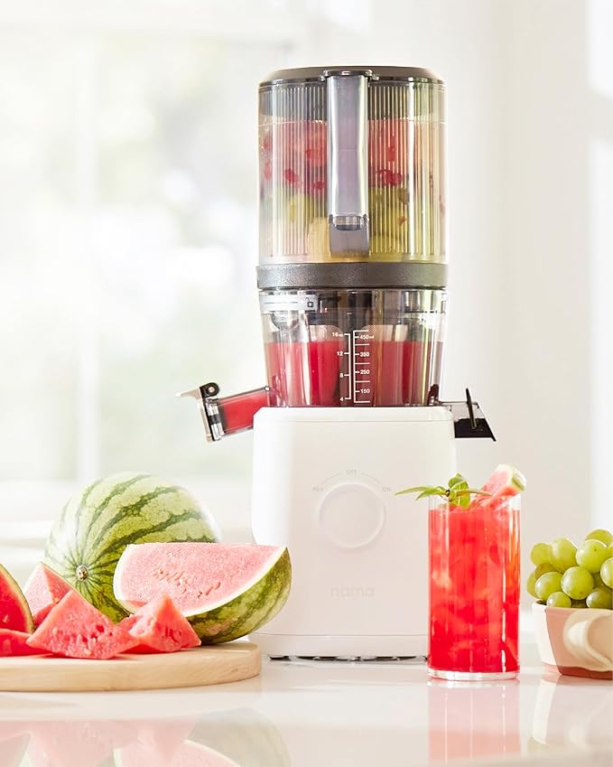 Nama J2 Cold Press Juicer – Self Feeding for Hands - Free Operation with Wide Mouth Hopper for Whole Recipe Loading, Zero Waste Masticating Juicer For More Juice, Less Pulp – Easy Cleanup & Assembly - For Health For Ethics -