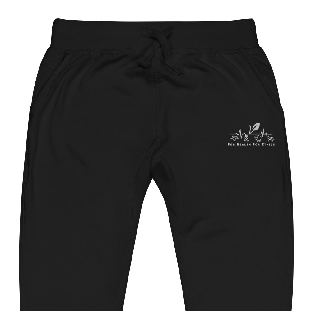 Vegan Joggers - For Health For Ethics - Black - Front Half