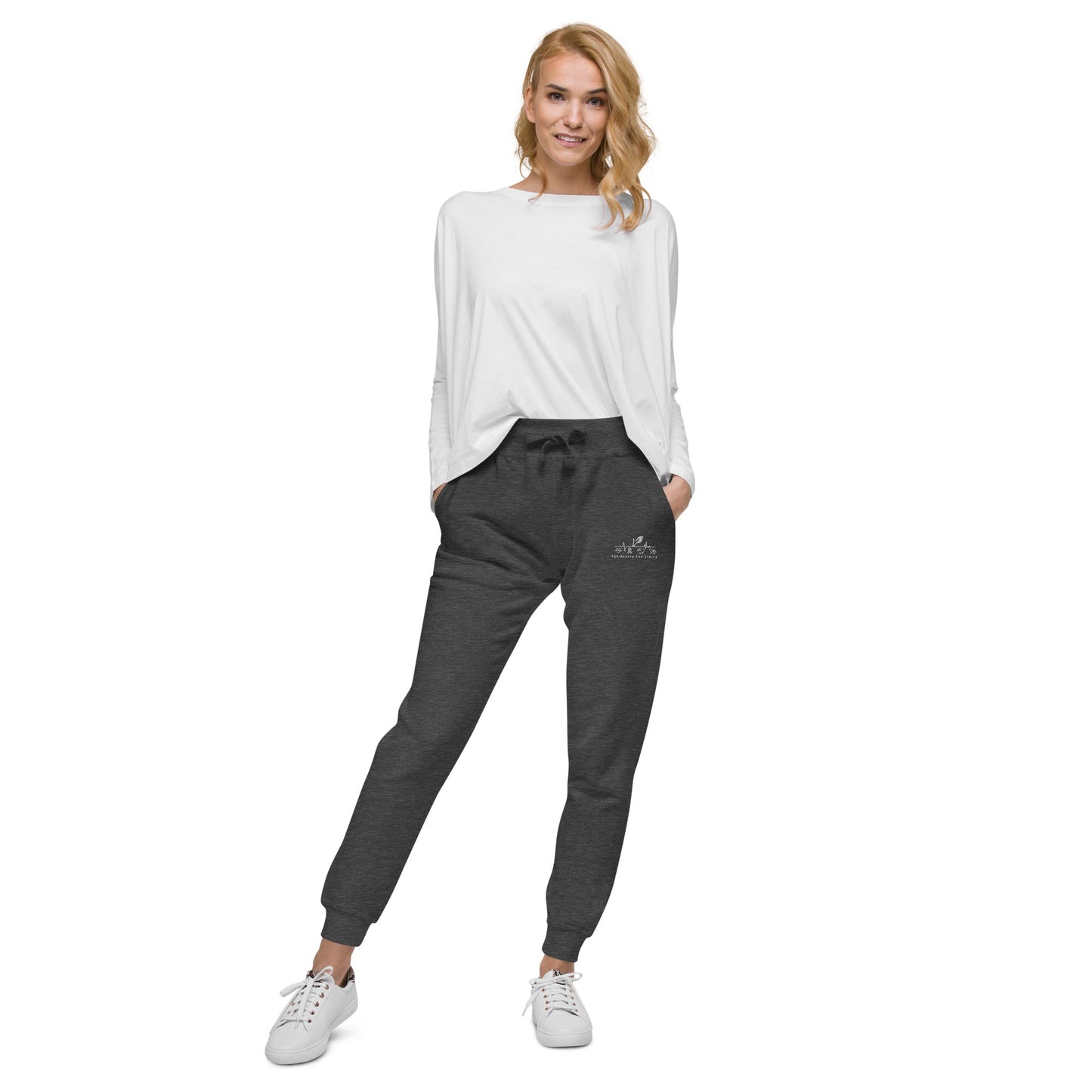 Vegan Joggers - For Health For Ethics - Charcoal Heather - Woman Front