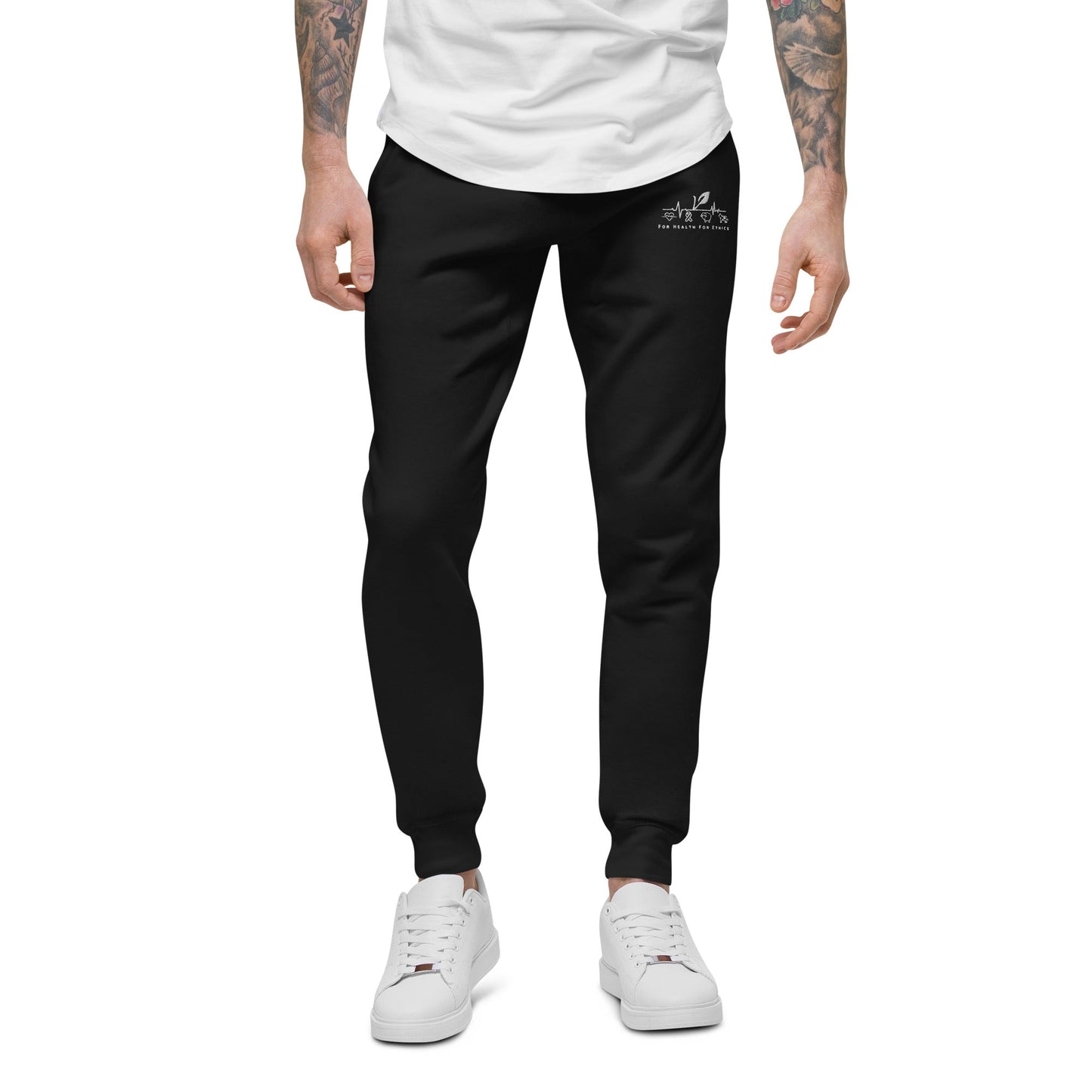 Vegan Joggers - For Health For Ethics - Black - Man Front