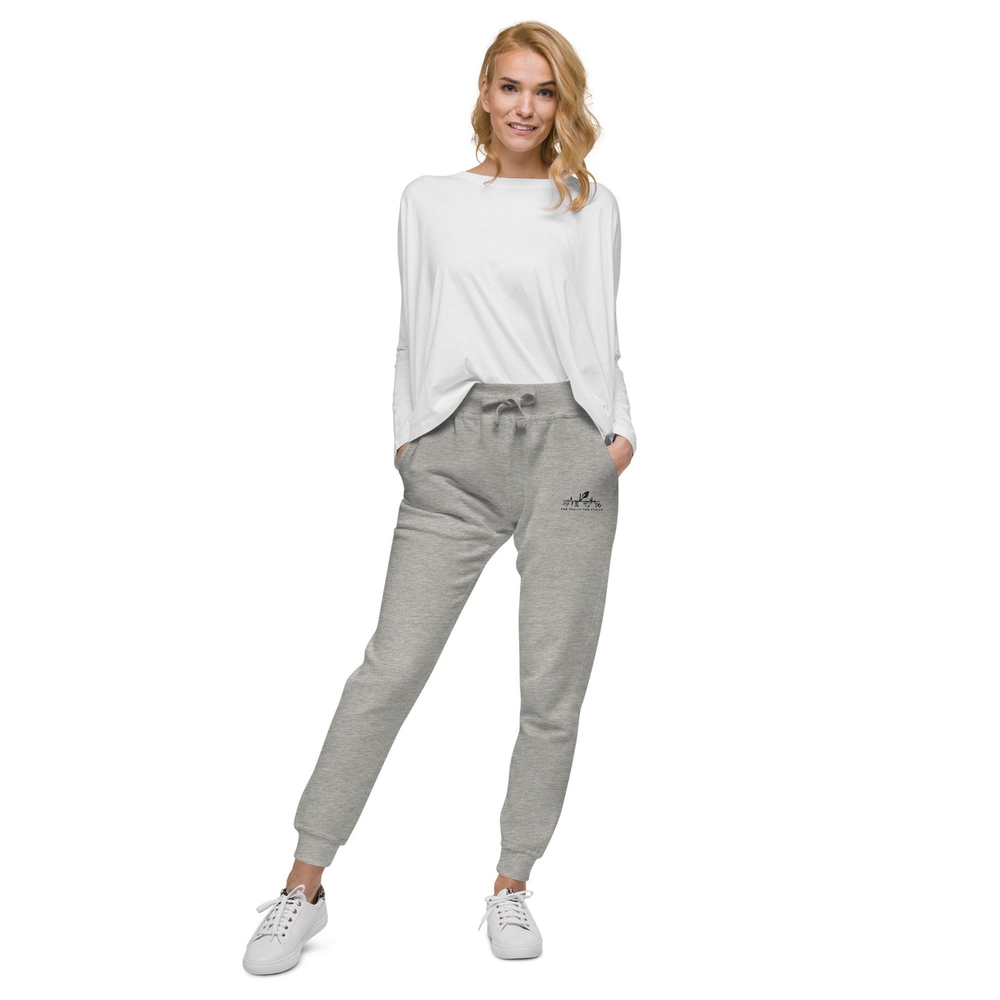 Vegan Joggers - For Health For Ethics - Carbon Grey - Woman Front