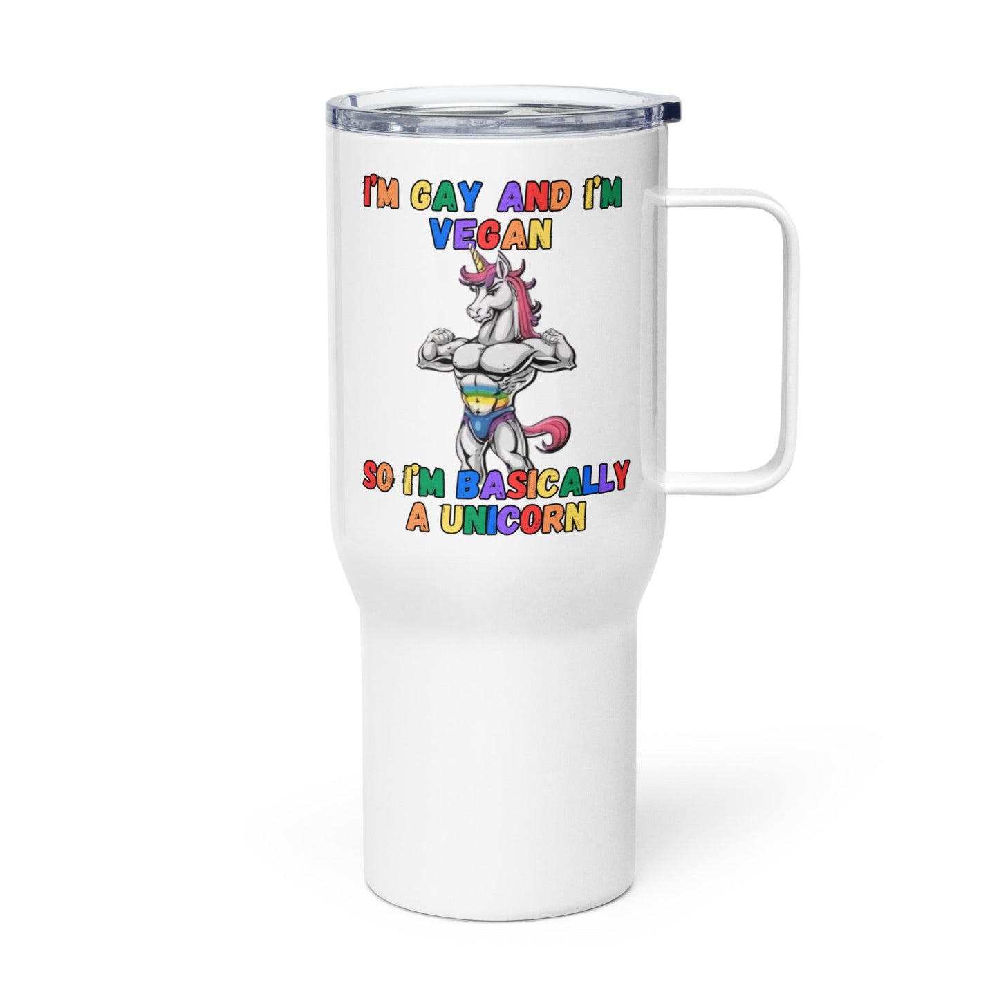 Vegan Pride Travel Mug - For Health For Ethics -