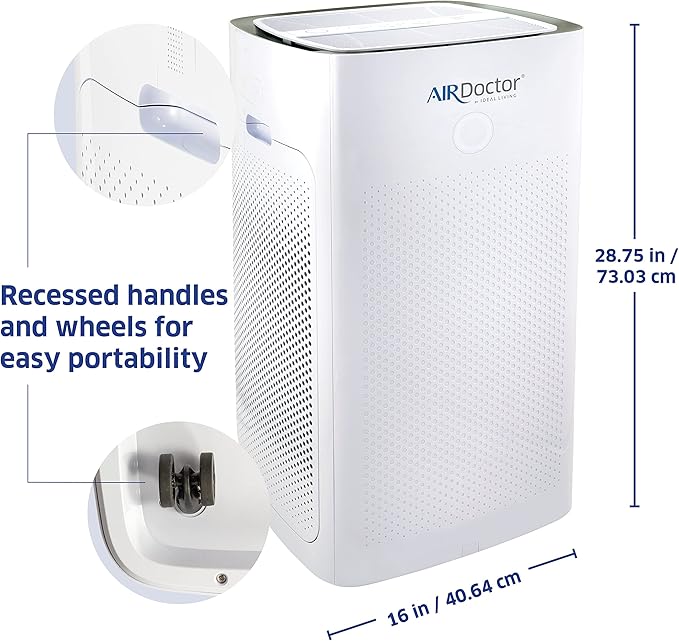 AIRDOCTOR AD5500 HEPA and VOC Air Purifier for Extra Large Spaces & Open Concepts with UltraHEPA, Carbon & VOC Filters - Captures particles 100x Smaller than HEPA Standard (AirDoctor 5500) - For Health For Ethics - 