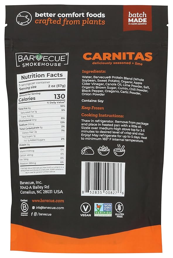 Barvecue Plant Based Carnitas, 10 OZ - For Health For Ethics - 