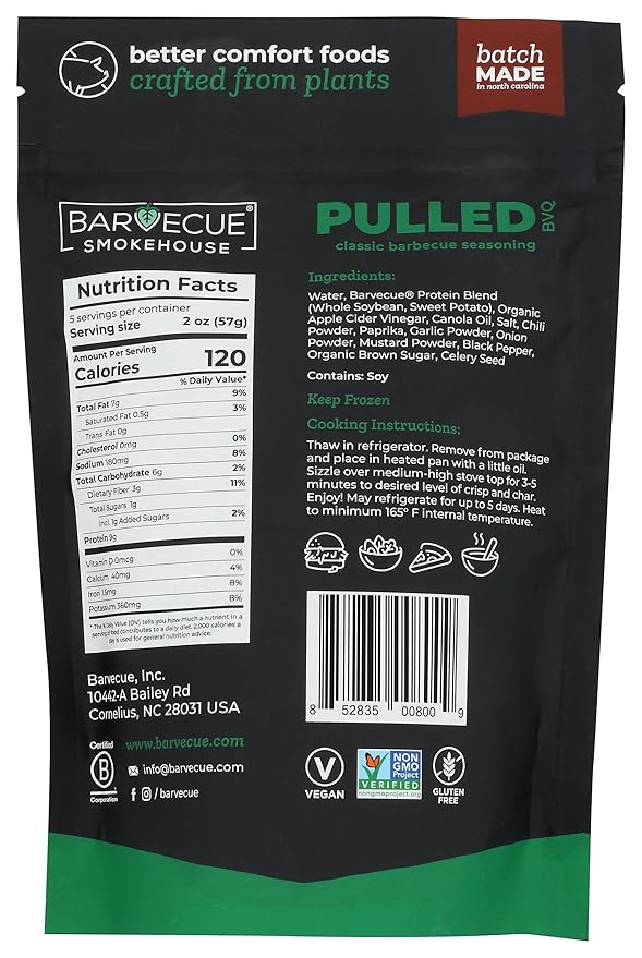 Barvecue Plant Based Pulled BVQ, 10 OZ - For Health For Ethics - 