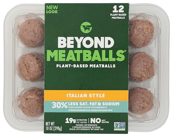 Beyond Meat Beyond Meatballs Italian Style Plant - Based Meatballs 12 ct, 10 oz (Frozen) - For Health For Ethics - 