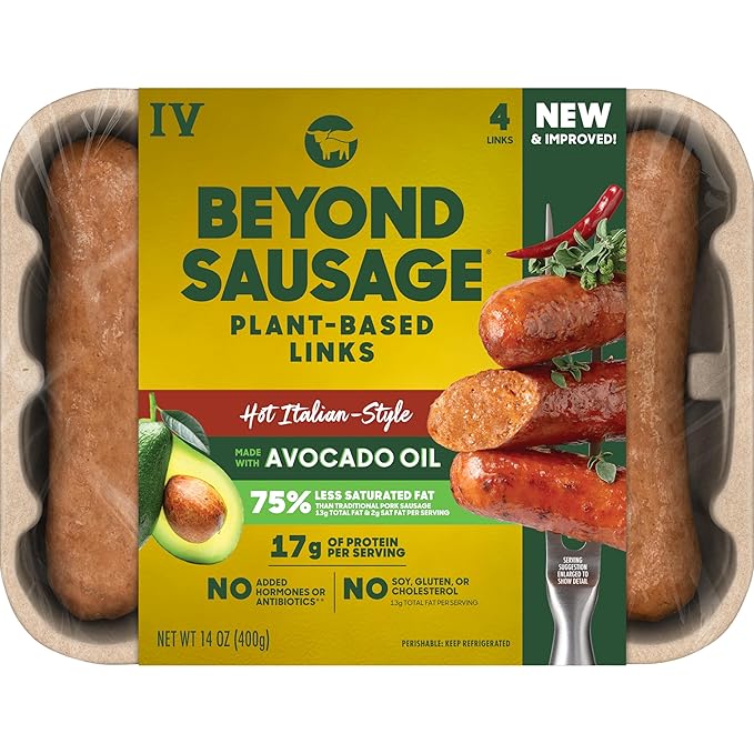 Beyond Meat Sausage Plant - Based Dinner Links, Hot Italian 14 Oz - For Health For Ethics - 