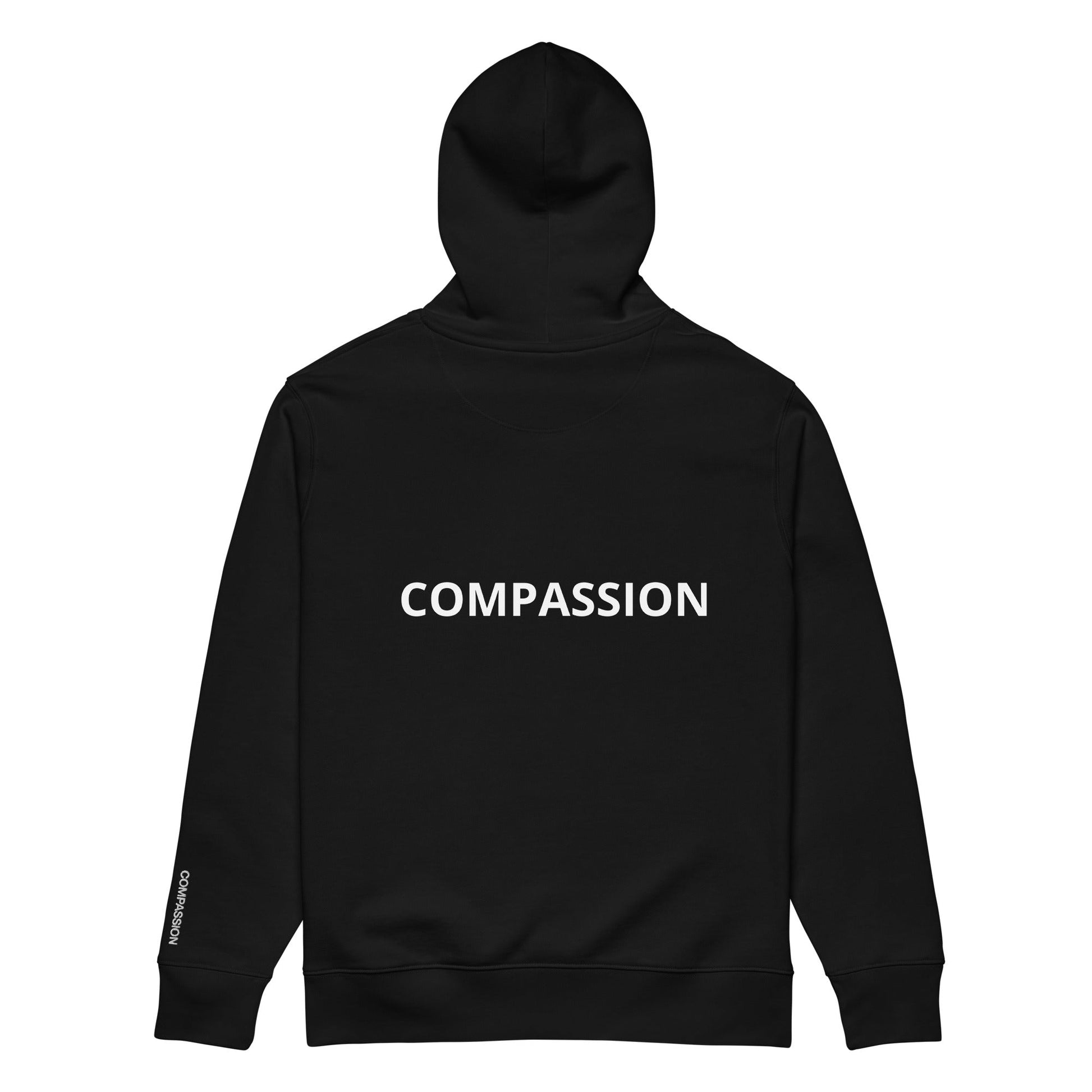 Compassion Hoodie - For Health For Ethics - Black and White