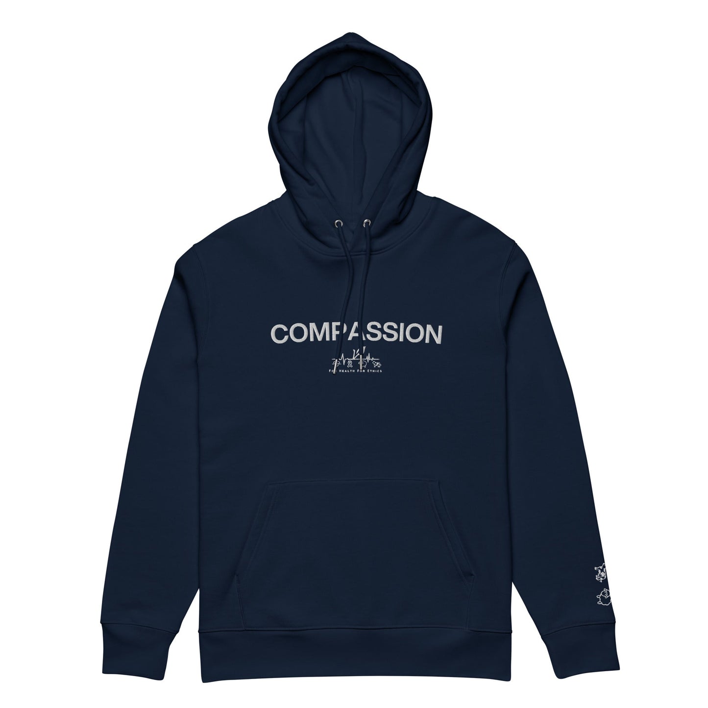 Compassion Hoodie - For Health For Ethics - French Navy