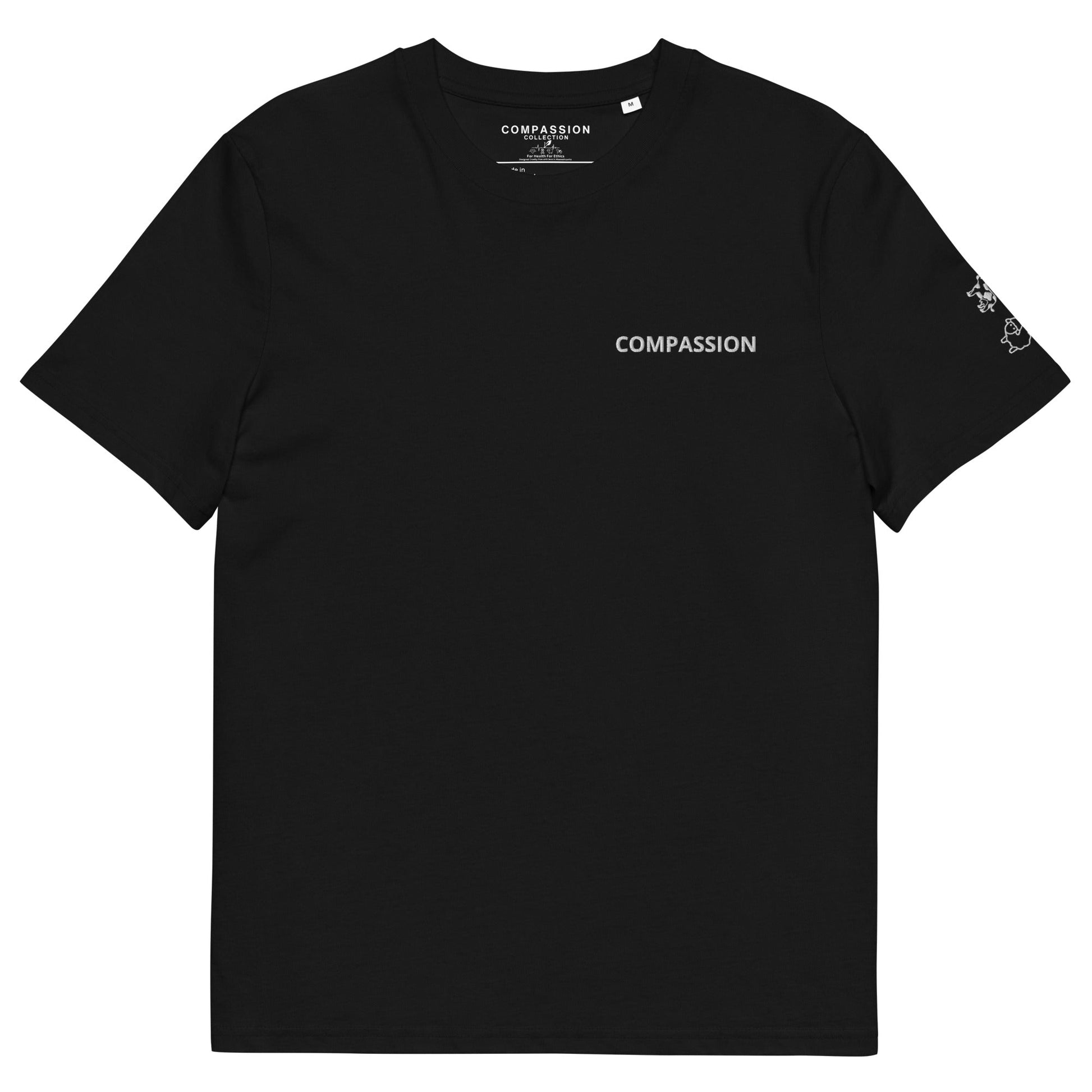 Compassion T-shirt - For Health For Ethics - Black White