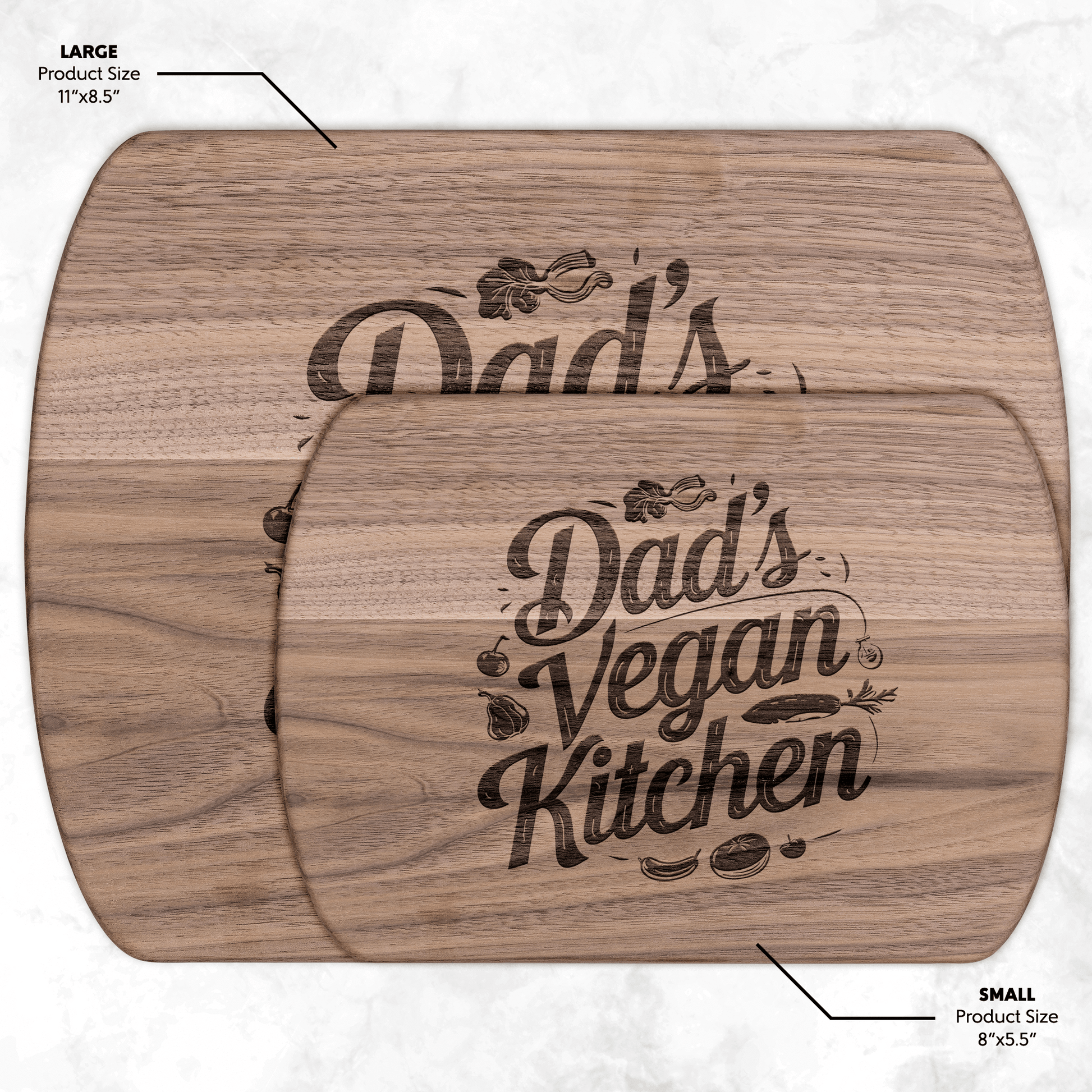 Dad's Vegan Kitchen Cutting Board - For Health For Ethics - Small