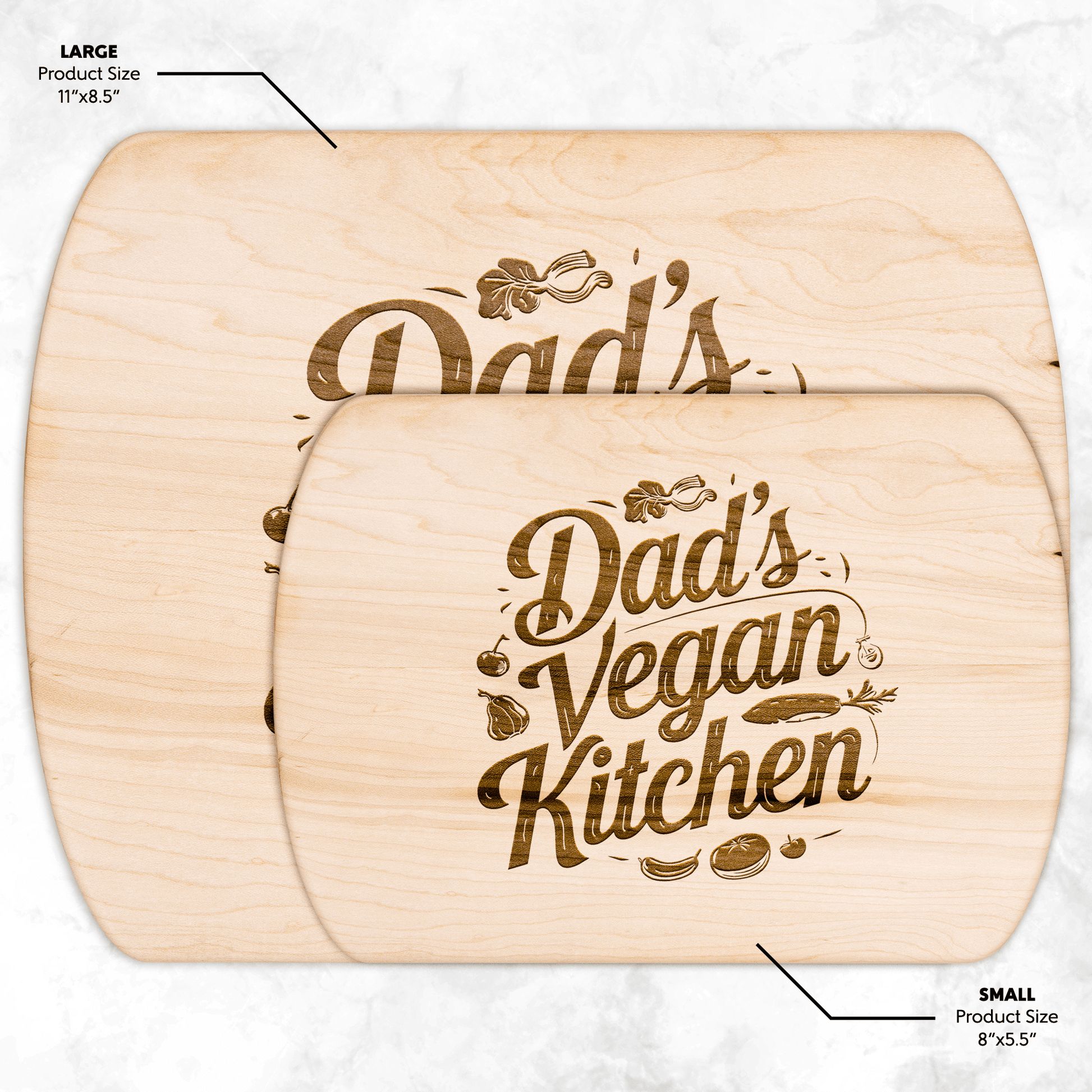 Dad's Vegan Kitchen Cutting Board - For Health For Ethics - Small