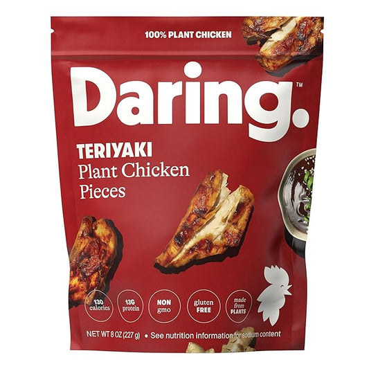 Daring Teriyaki Plant Chicken Pieces, Vegan, 8oz Pouch (Frozen) - For Health For Ethics - 