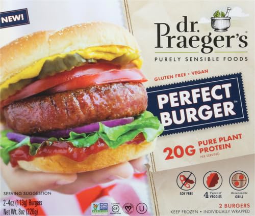 Dr. Praeger's, Perfect Burgers, 4 Ounce, 2 Count - For Health For Ethics - 