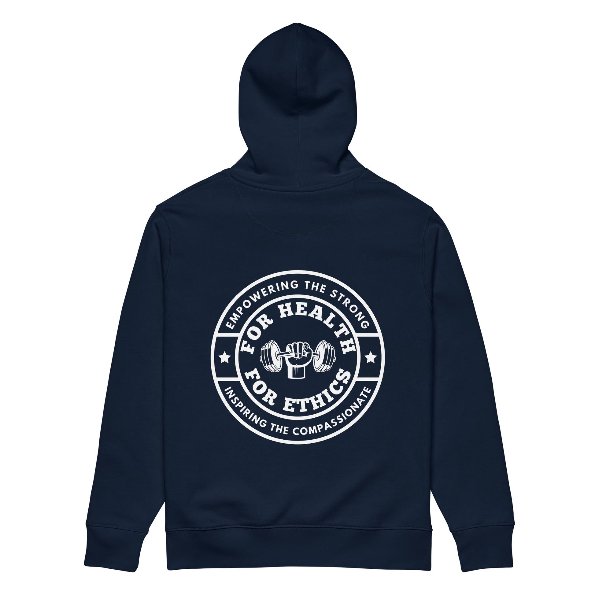 Empowering the Strong Lifting Organic Hoodie - For Health For Ethics - French Navy