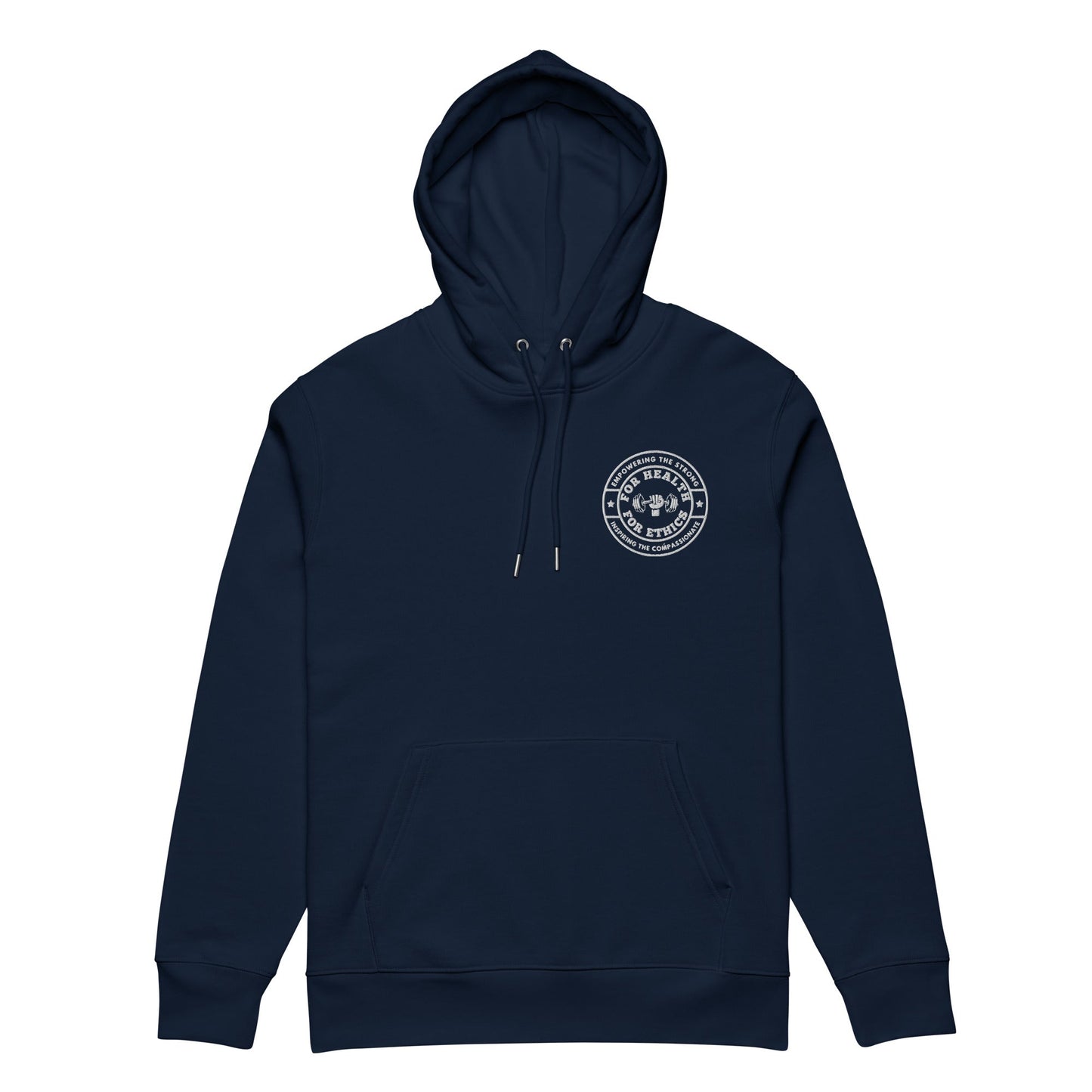 Empowering the Strong Lifting Organic Hoodie - For Health For Ethics - French Navy