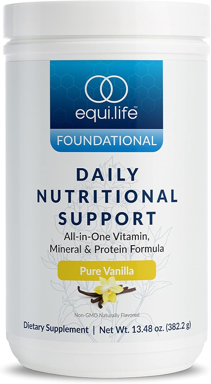 Equilife - Daily Nutritional Support, Organic and Plant Based Protein Powder, All - in - one Multivitamin, May Help Boost Energy and Mood, Gut - Cleansing Aid and Skin Health (Pure Vanilla,14 Servings Tub) - For Health For Ethics - 