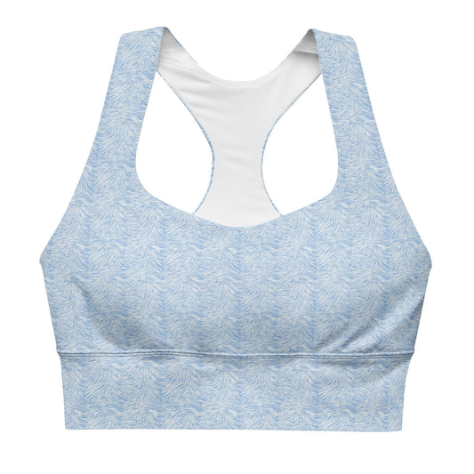 FHFE Baby Blue Marl Performance Longline Sports Bra - For Health For Ethics - XS