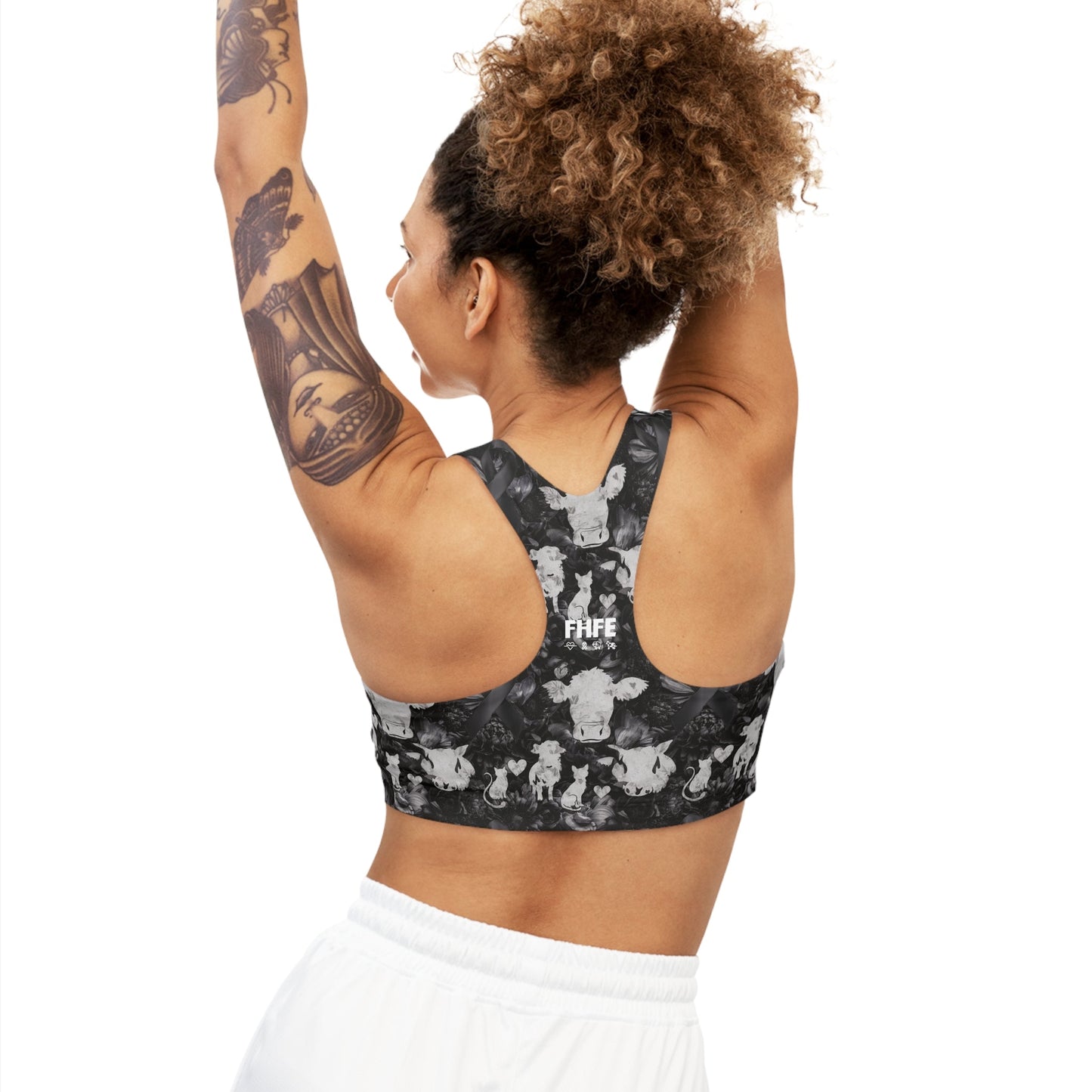 FHFE Black Floral Performance Bra - For Health For Ethics - XS