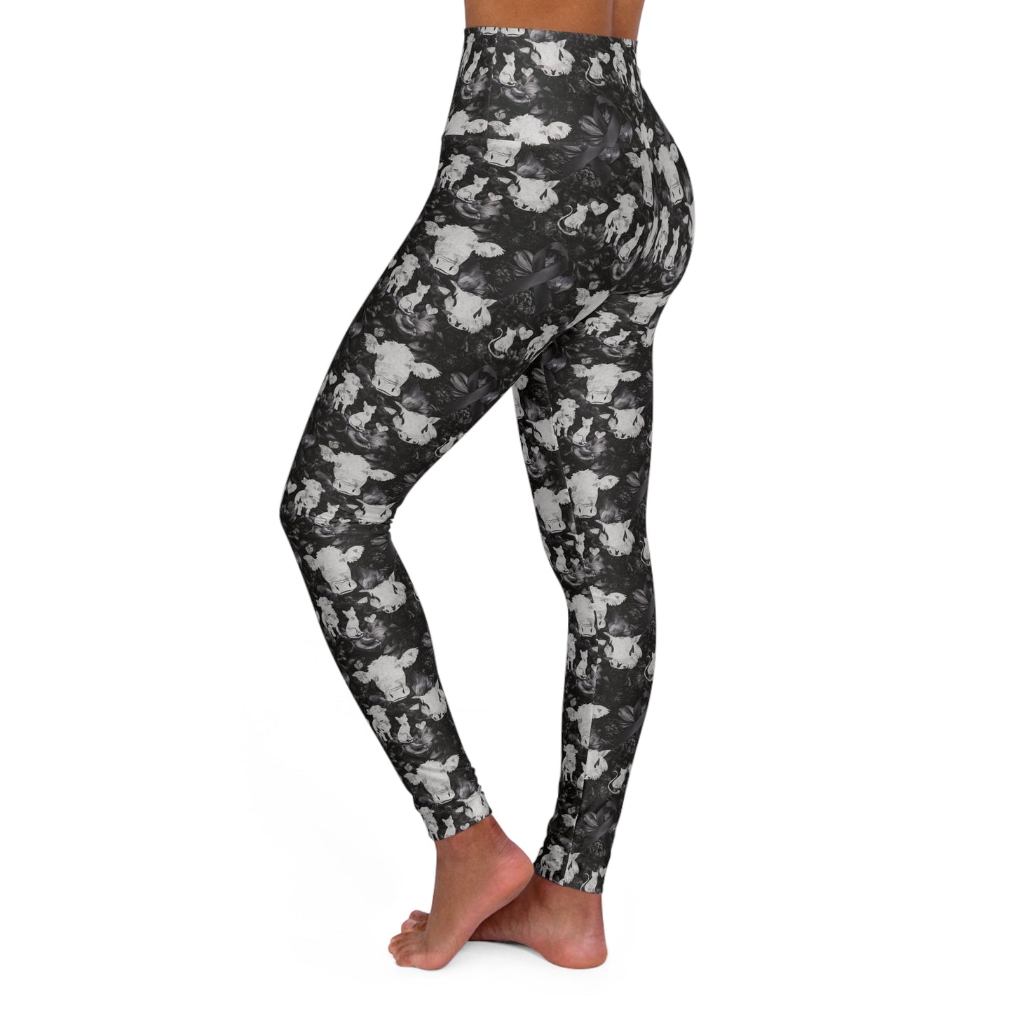 FHFE Black Floral Ultra High Rise Leggings - For Health For Ethics - XS