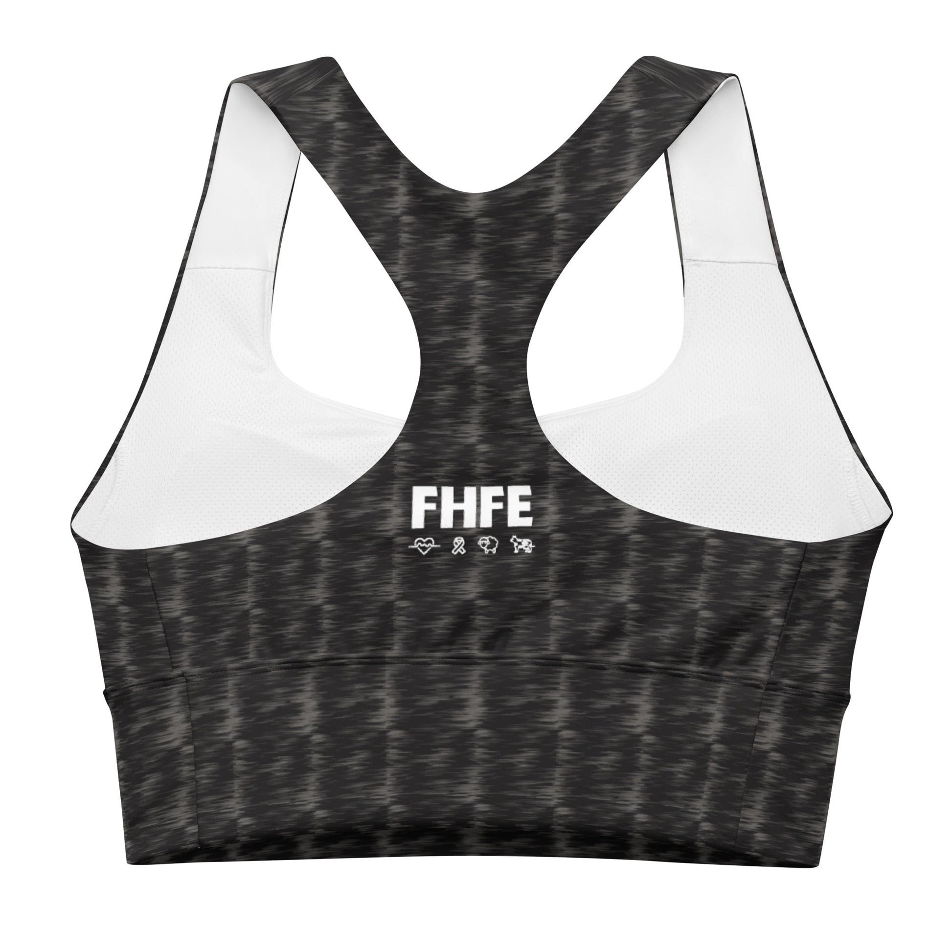 FHFE Black Marl Performance Longline Sports Bra - For Health For Ethics - XS