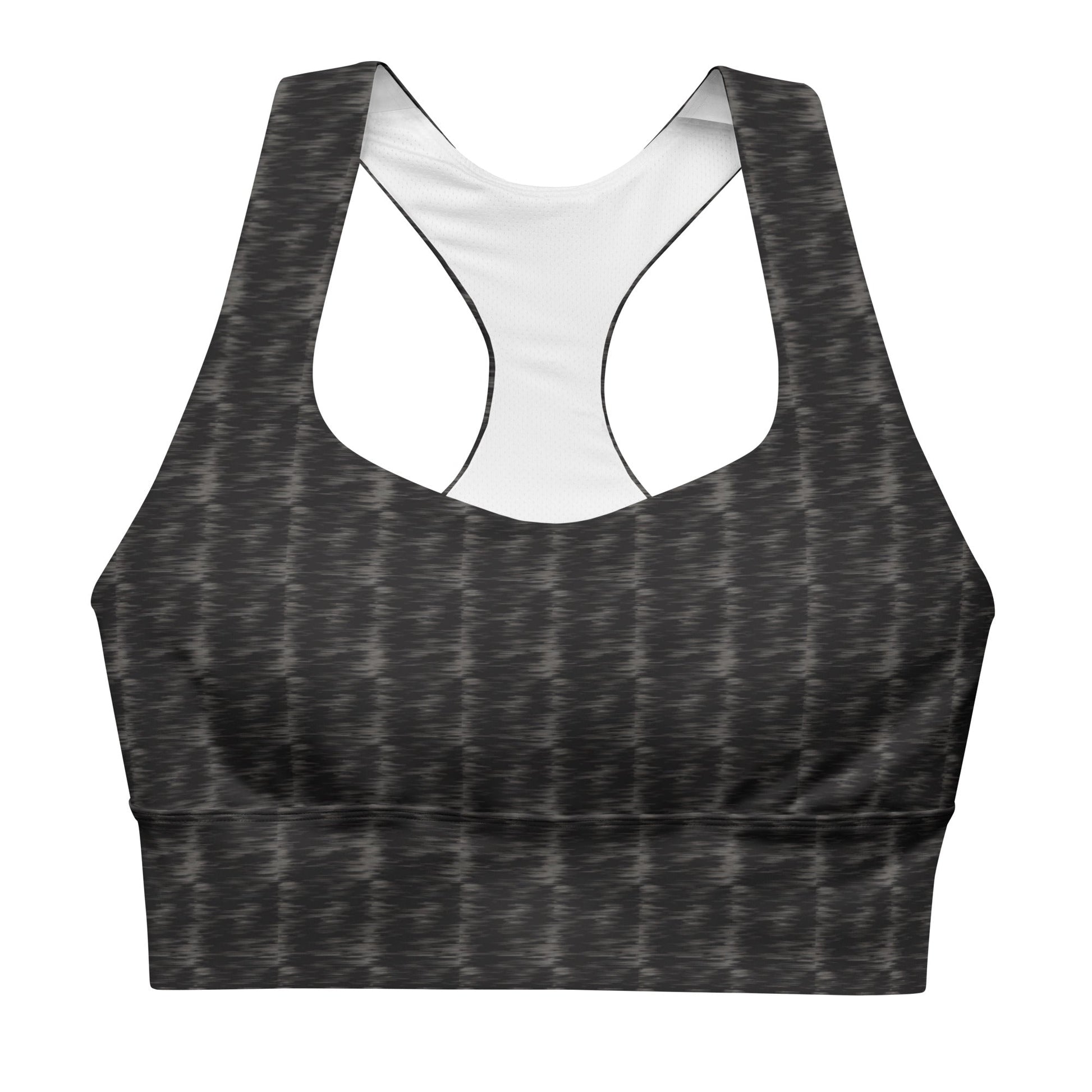 FHFE Black Marl Performance Longline Sports Bra - For Health For Ethics - XS