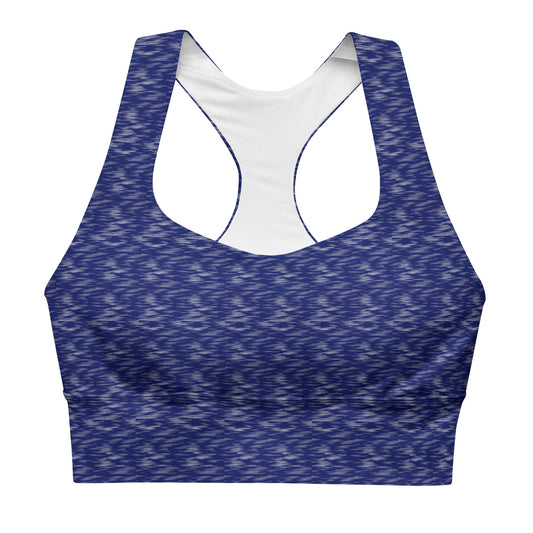 FHFE Blue Marl Performance Longline Sports Bra - For Health For Ethics - XS