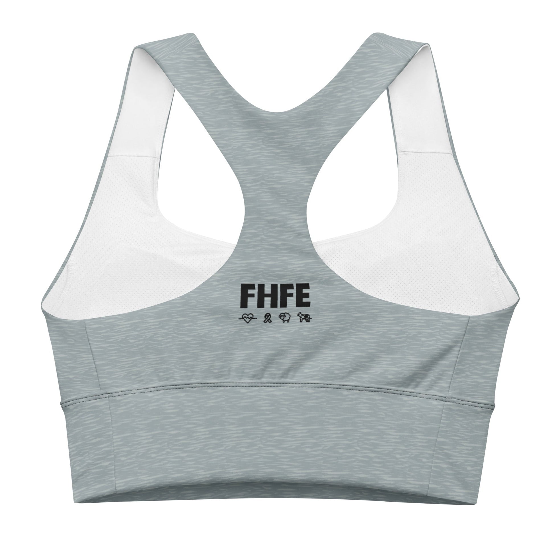 FHFE Gray Marl Performance Longline Sports Bra - For Health For Ethics - XS