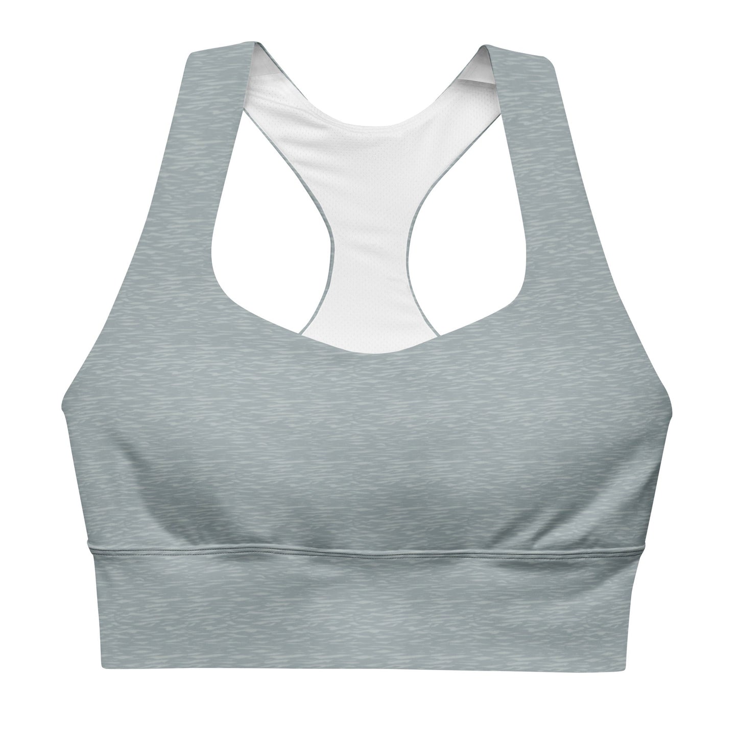 FHFE Gray Marl Performance Longline Sports Bra - For Health For Ethics - XS