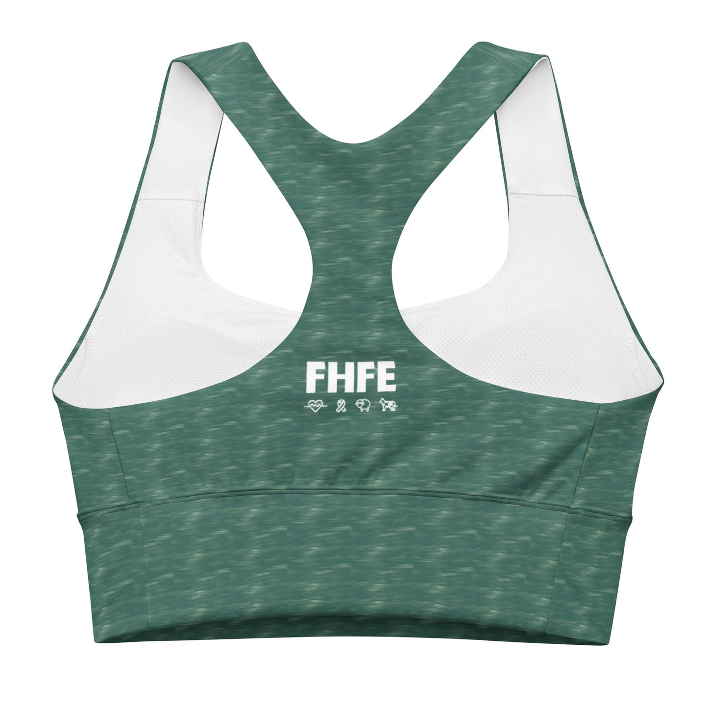 FHFE Green Marl Performance Longline Sports Bra - For Health For Ethics - XS