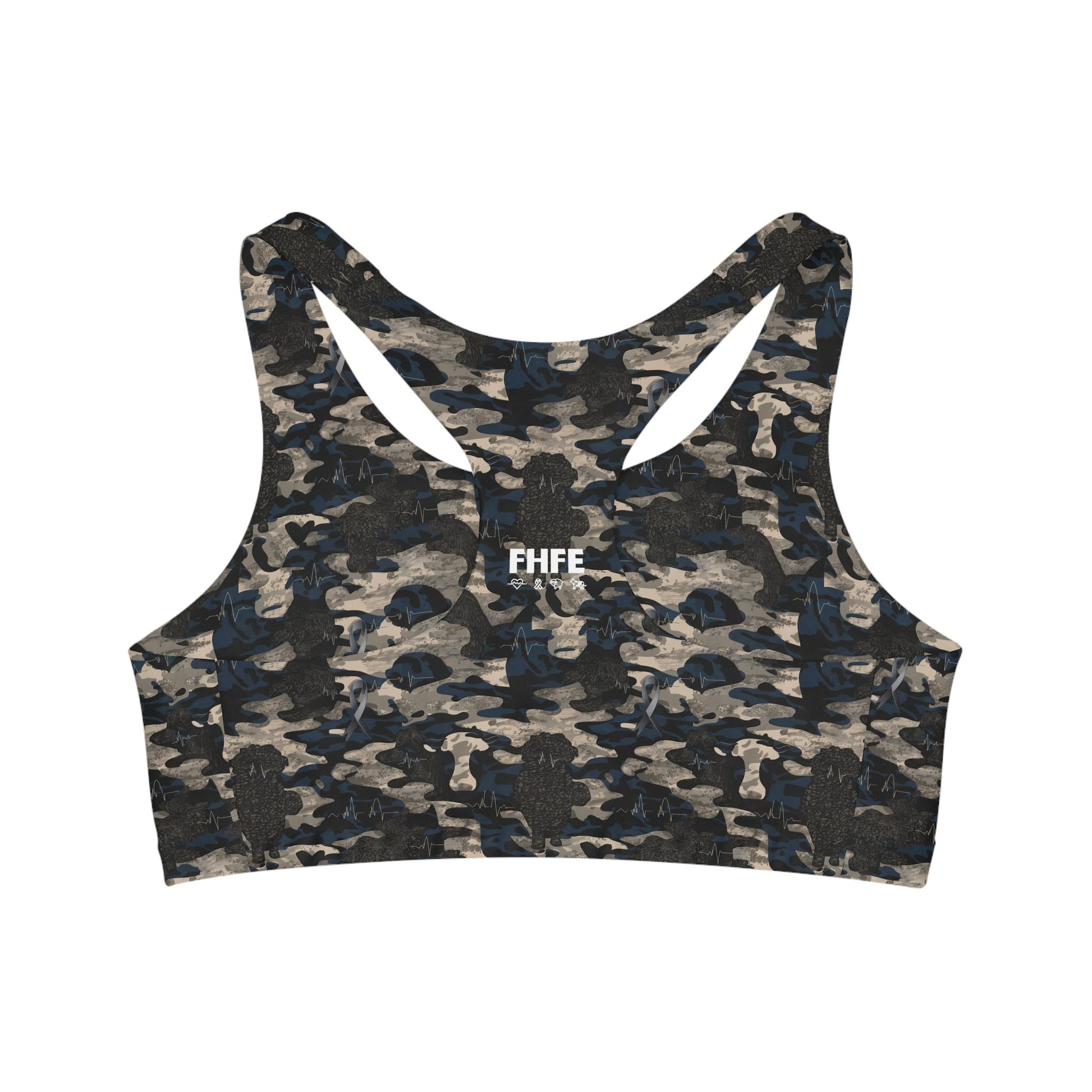 FHFE Navy Camo Performance Bra - For Health For Ethics - XS