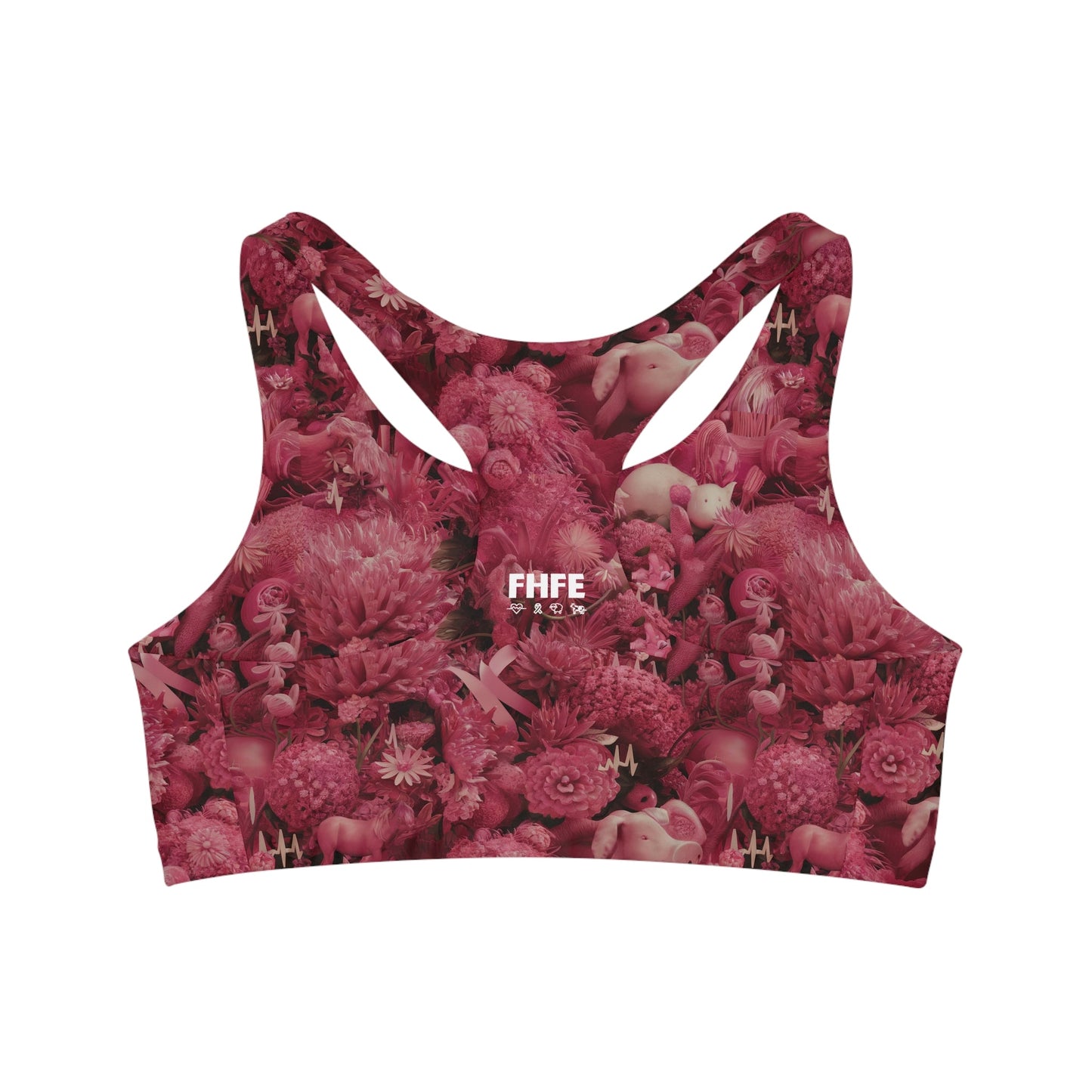 FHFE Pink Floral Performance Bra - For Health For Ethics - XS