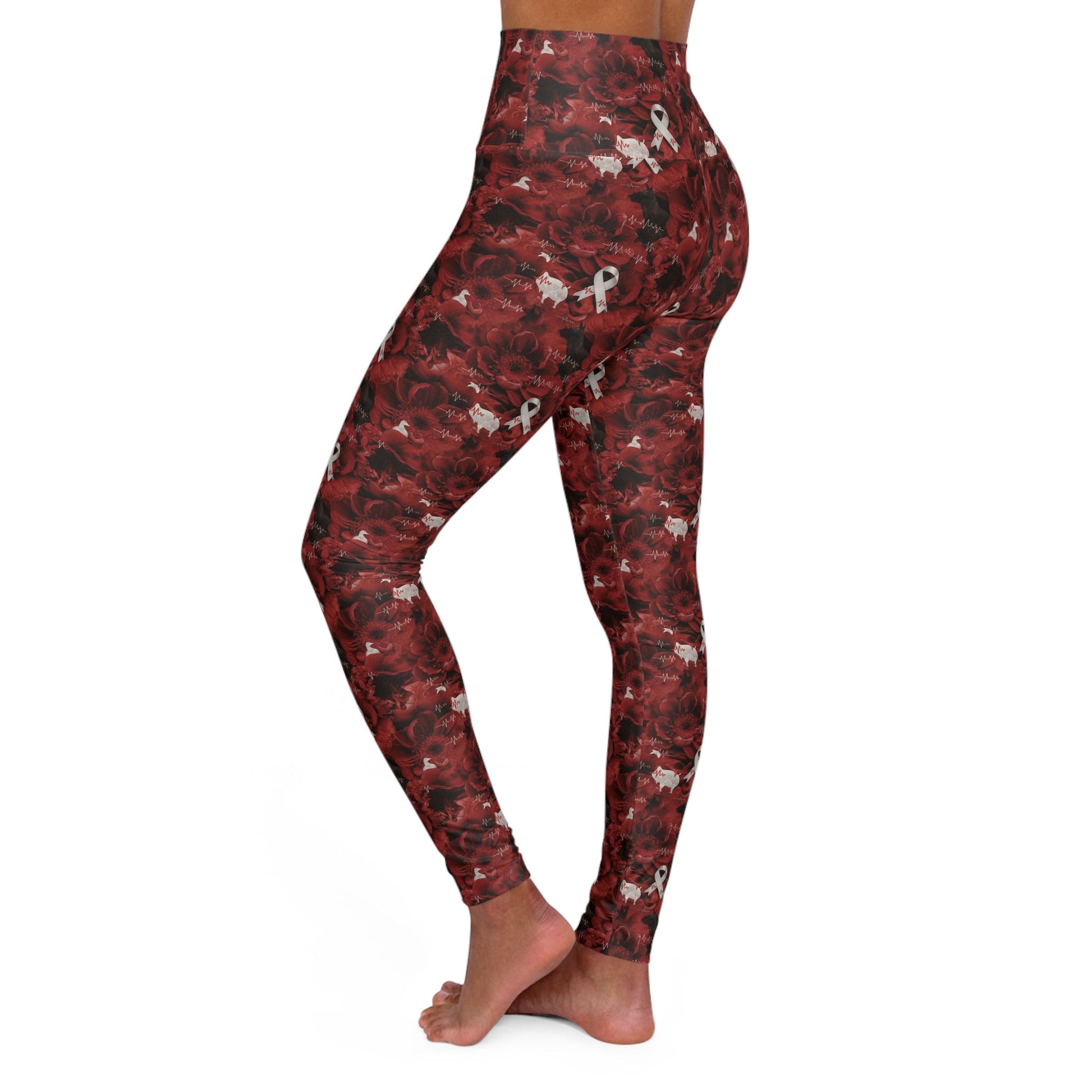 FHFE Red Floral Ultra High Rise Leggings - For Health For Ethics - XS