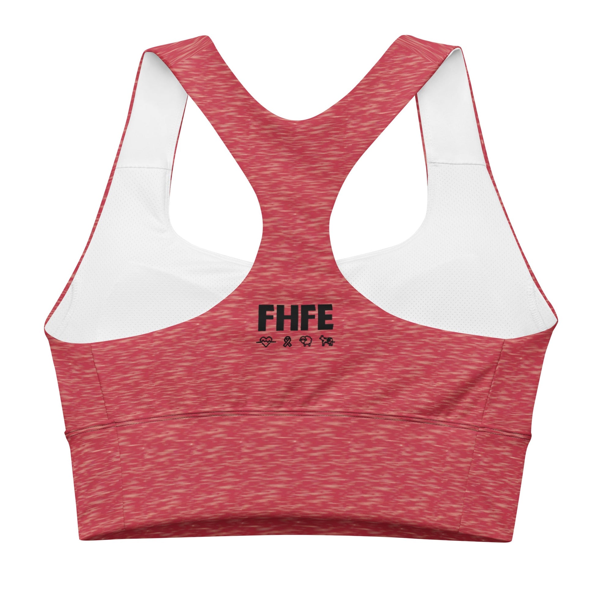 FHFE Red Marl Performance Longline Sports Bra - For Health For Ethics - XS