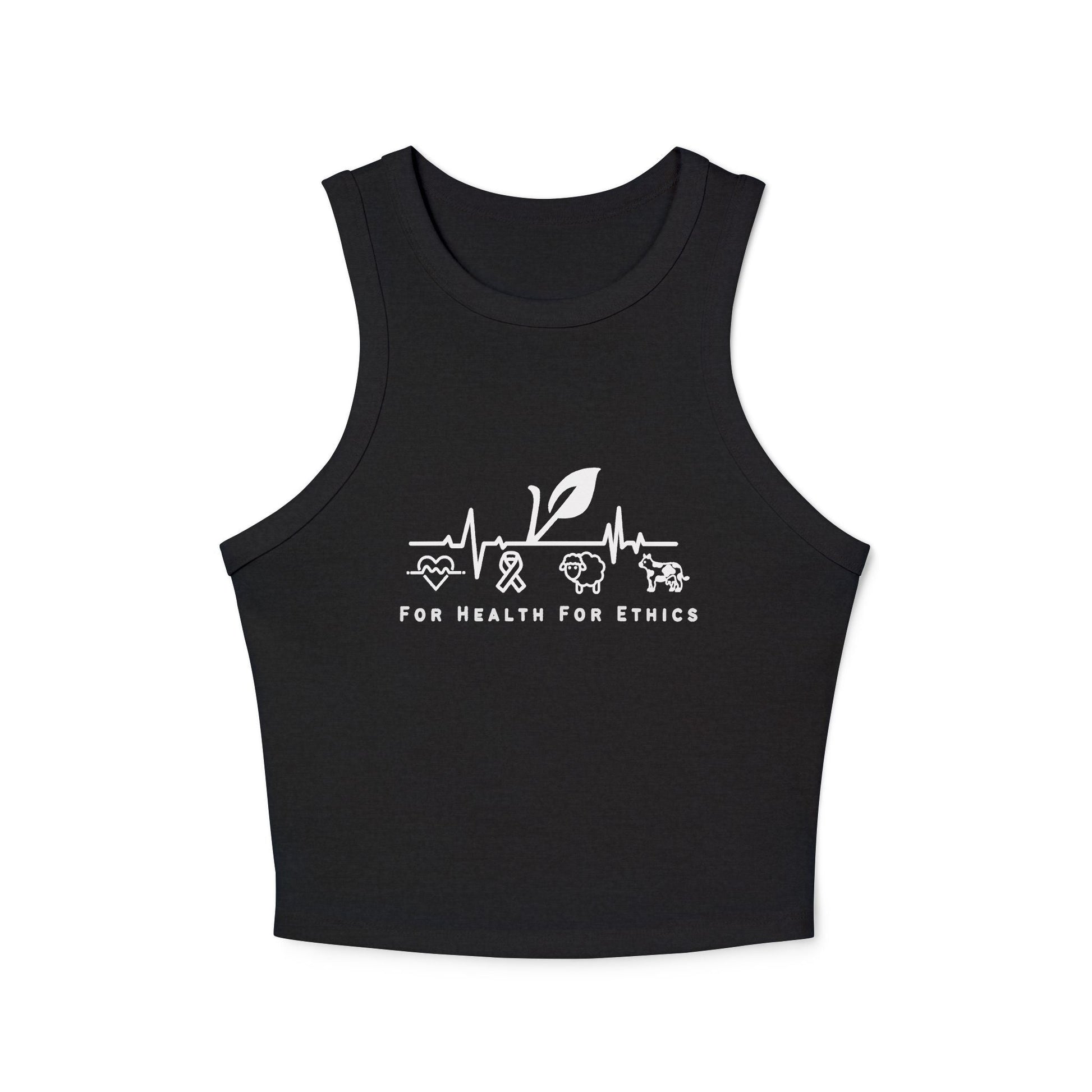 For Health For Ethics Micro Rib Crop Top - For Health For Ethics - Solid Black Blend