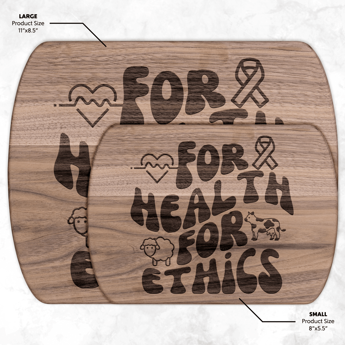 For Health For Ethics Retro Cutting Board - For Health For Ethics - Small