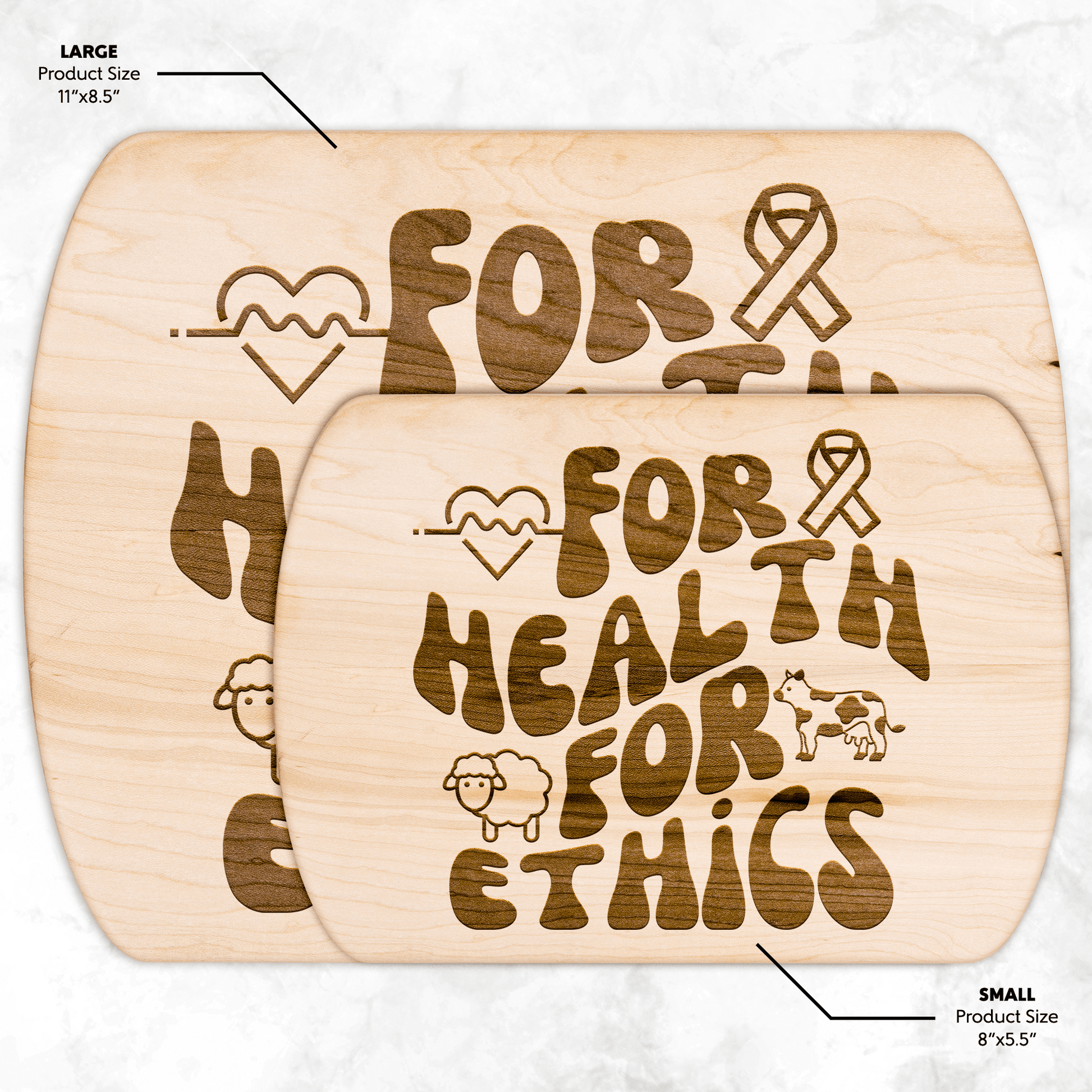 For Health For Ethics Retro Cutting Board - For Health For Ethics - Small