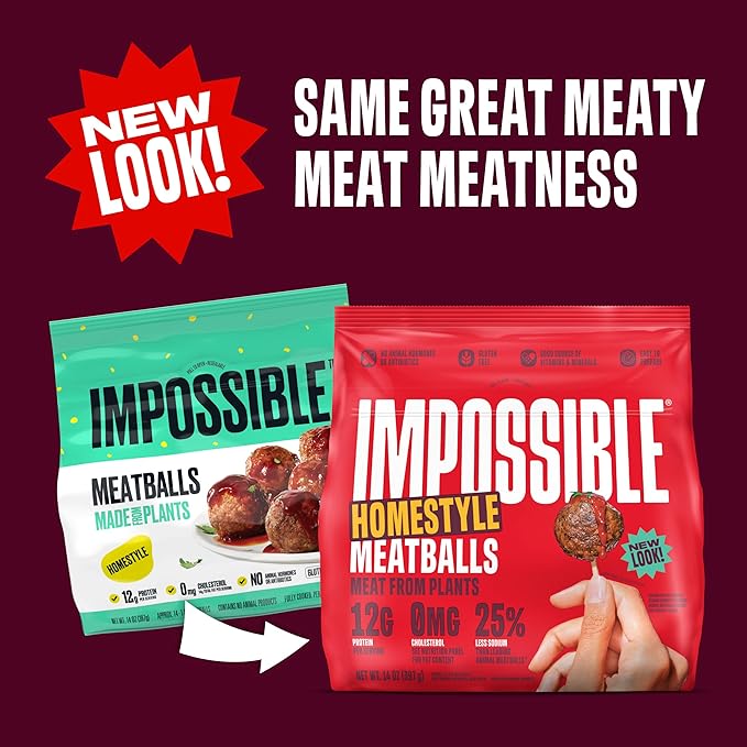 Impossible™ Meatballs Meat From Plants, Homestyle, Frozen, 14 oz - For Health For Ethics - 