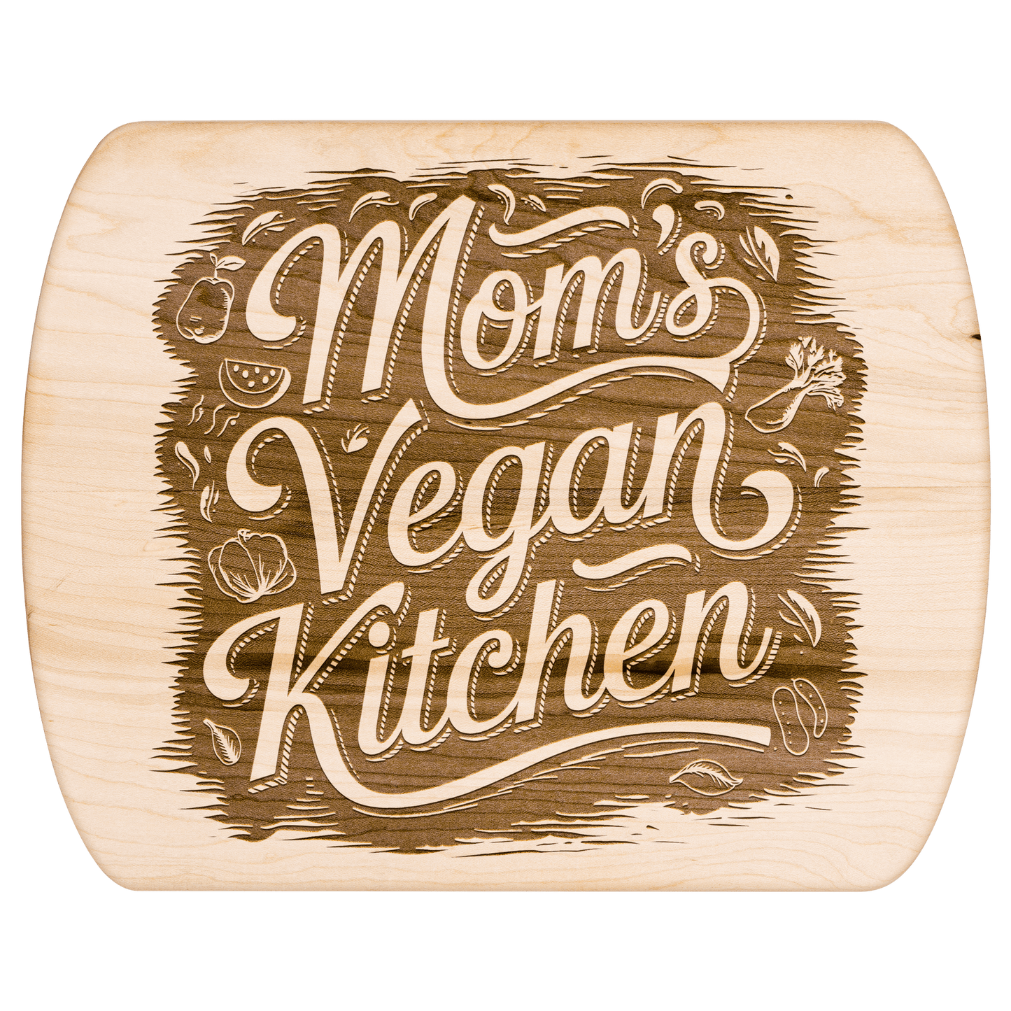 Mom's Vegan Kitchen Cutting Board - For Health For Ethics - Small