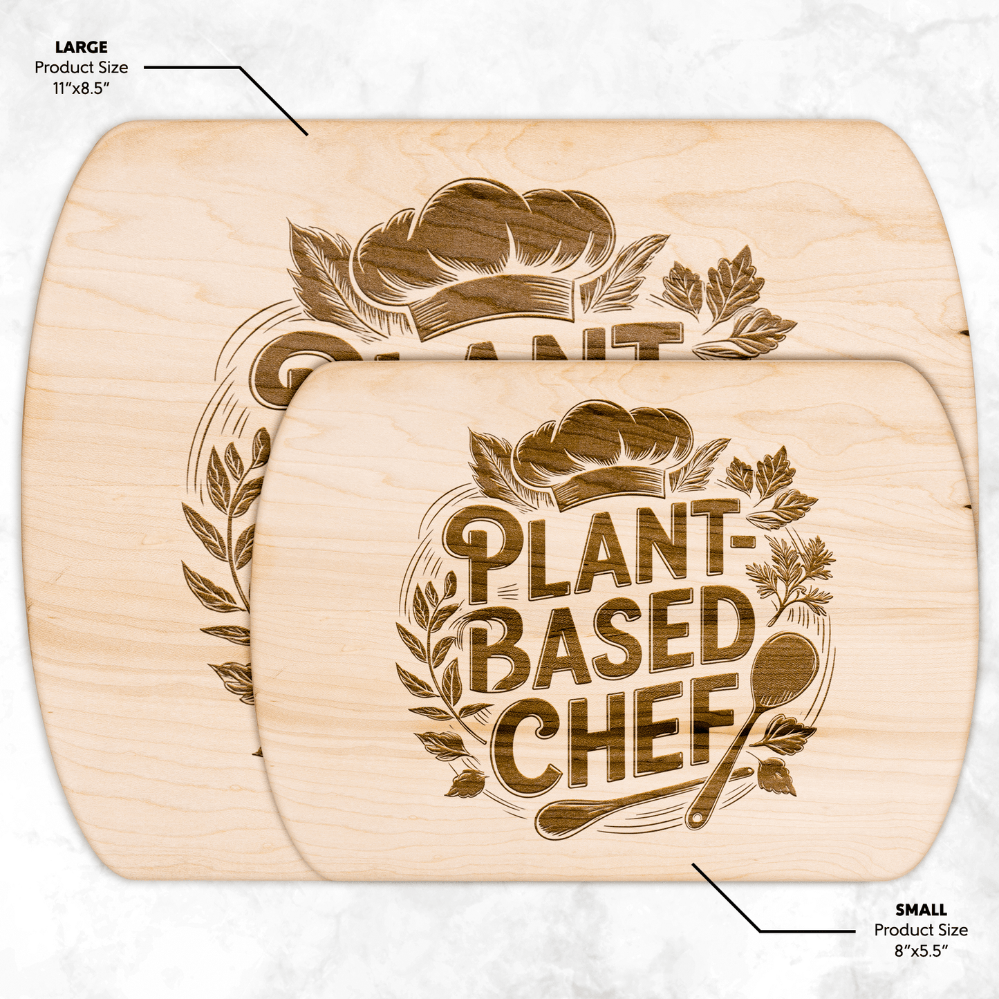 Plant - Based Chef Cutting Board - For Health For Ethics - Small