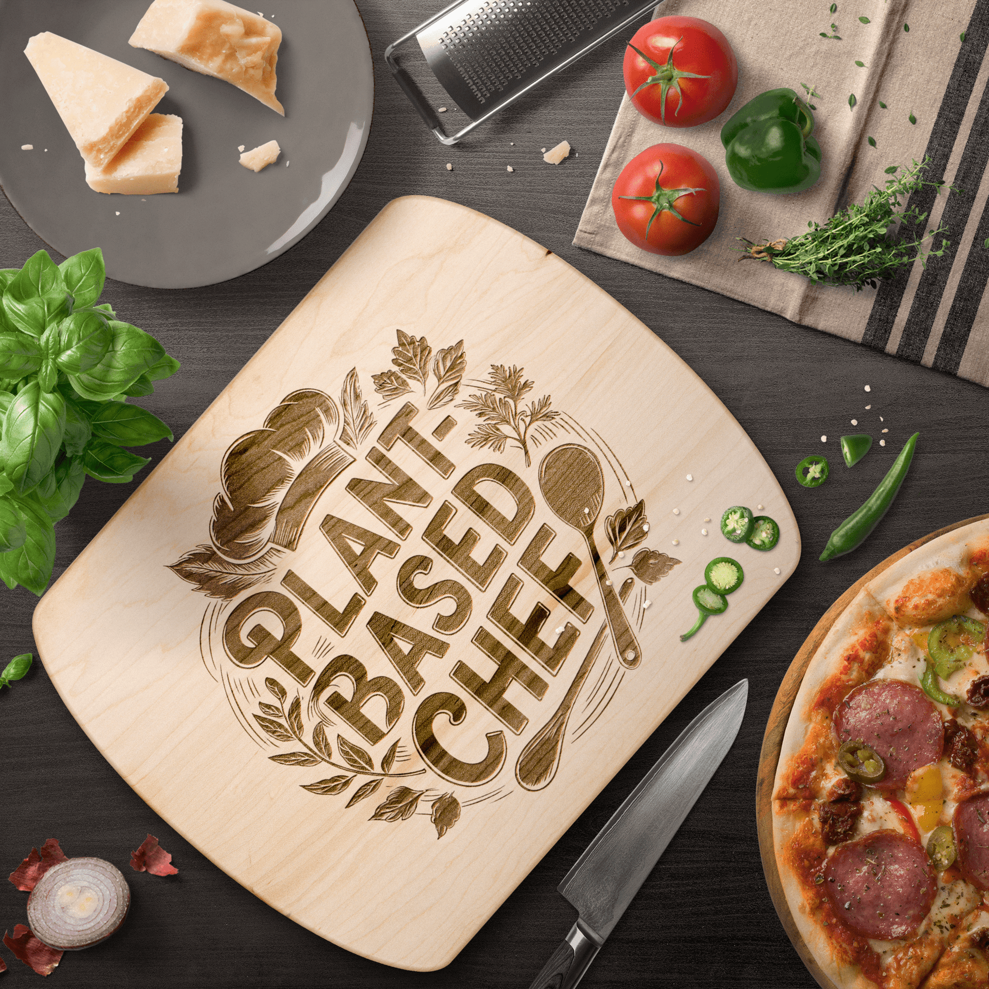 Plant - Based Chef Cutting Board - For Health For Ethics - Small